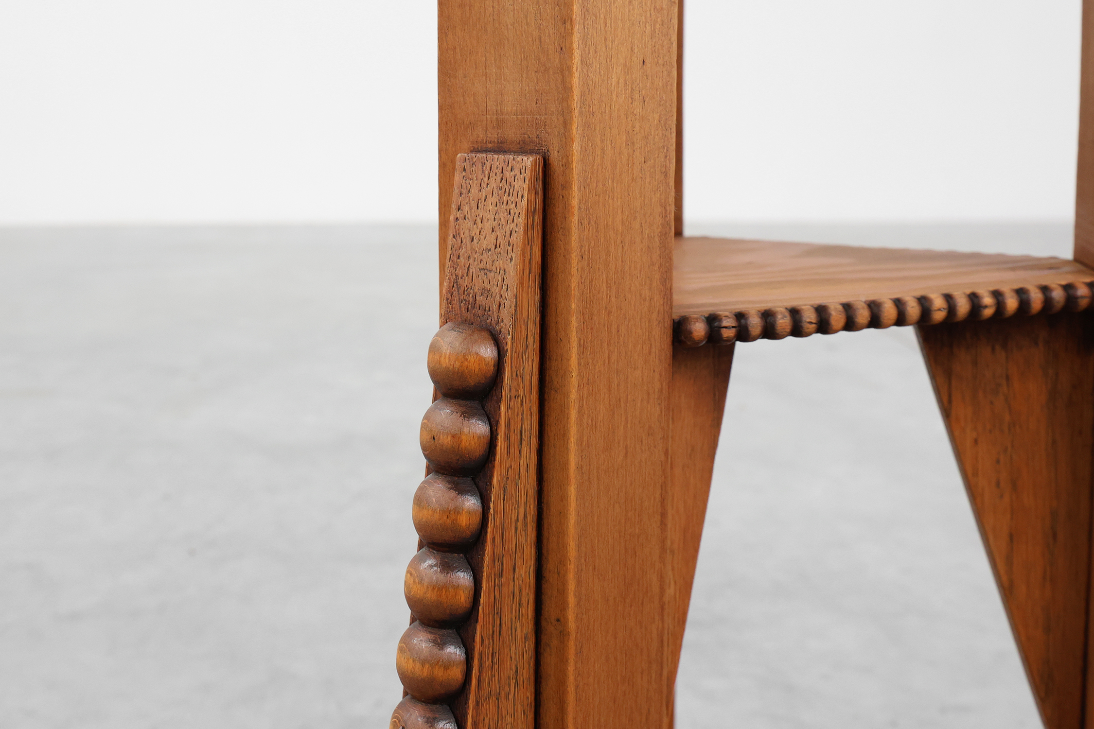 Art Nouveau Carved Wood triangular Side Table, France ca. 1915 thumbnail